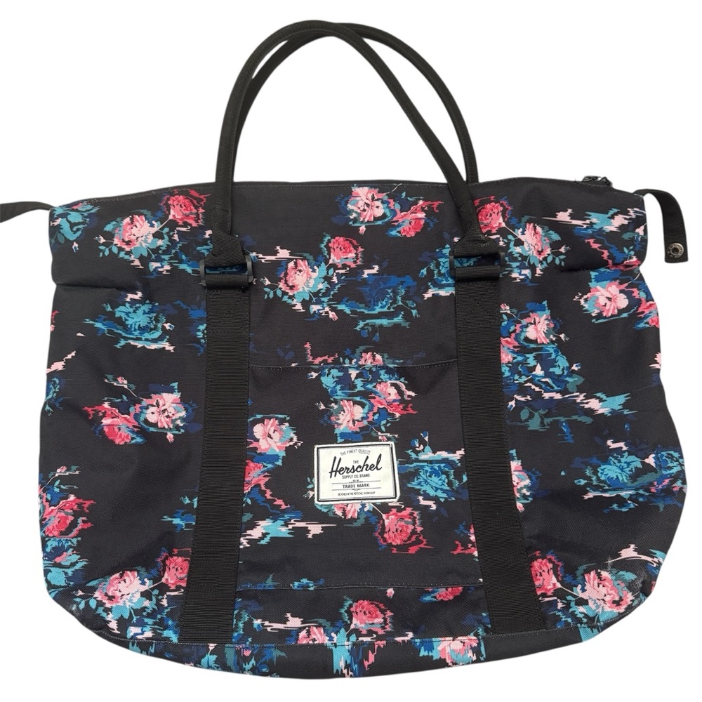 Herschel Supply Company Black Floral Women's Tote Shoulder Weekender Bag